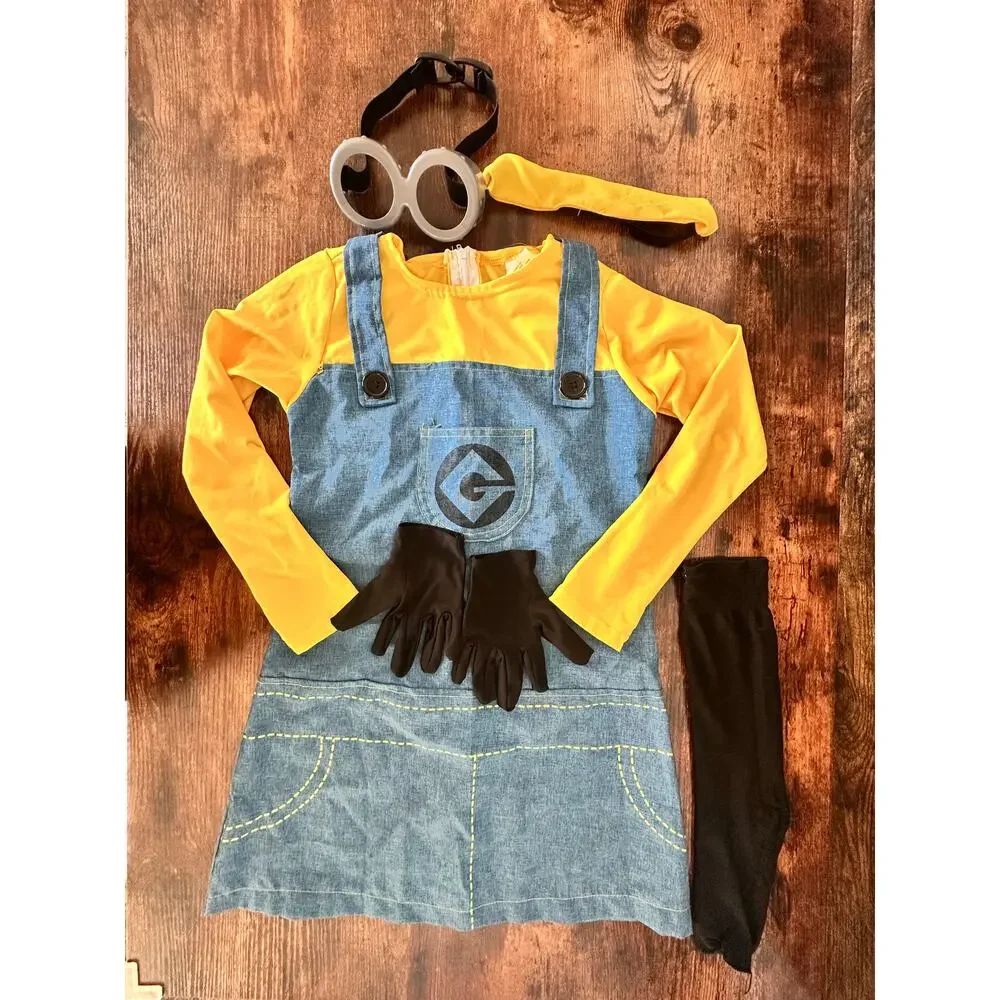 Despicable Me Female Minion Child Costume Girls Medium 5-7 Yrs Halloween Party